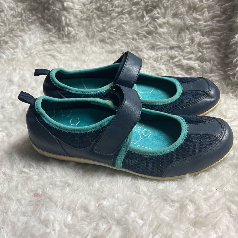 Vionic Allie Comfort Orthaheel Mary Jane Sneaker Strap Navy Blue &Teal U…